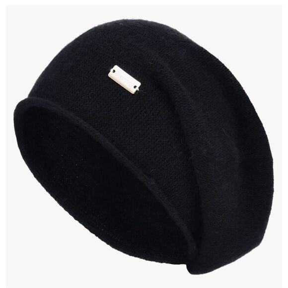 NEW Cashmere blend Slouchy Knit Beanie Hat Winter Knit Beanie - Picture 1 of 7